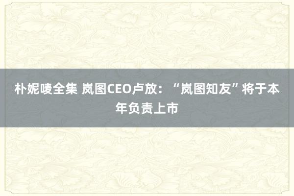 朴妮唛全集 岚图CEO卢放：“岚图知友”将于本年负责上市