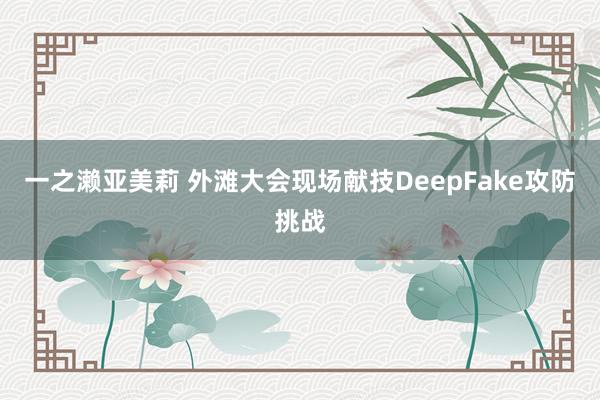 一之濑亚美莉 外滩大会现场献技DeepFake攻防挑战