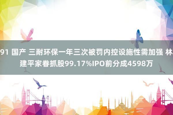 91 国产 三耐环保一年三次被罚内控设施性需加强 林建平家眷抓股99.17%IPO前分成4598万