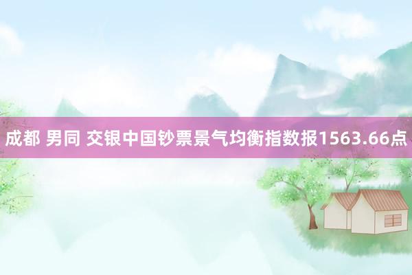 成都 男同 交银中国钞票景气均衡指数报1563.66点