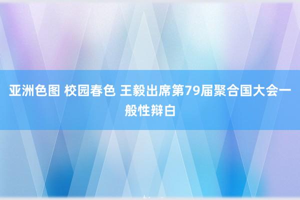 亚洲色图 校园春色 王毅出席第79届聚合国大会一般性辩白