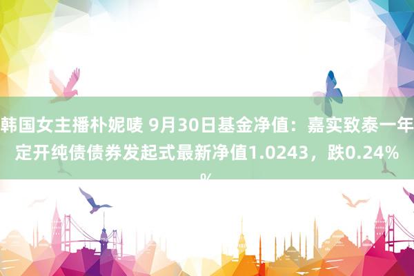 韩国女主播朴妮唛 9月30日基金净值：嘉实致泰一年定开纯债债券发起式最新净值1.0243，跌0.24%