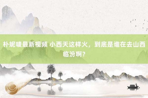 朴妮唛最新视频 小西天这样火，到底是谁在去山西临汾啊？