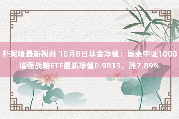 朴妮唛最新视频 10月8日基金净值：国泰中证1000增强战略ETF最新净值0.9813，涨7.89%