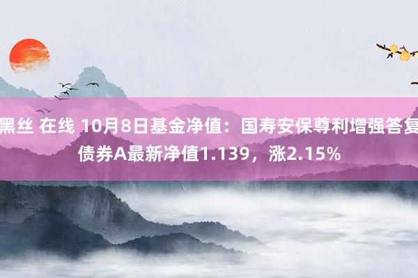 黑丝 在线 10月8日基金净值：国寿安保尊利增强答复债券A最新净值1.139，涨2.15%