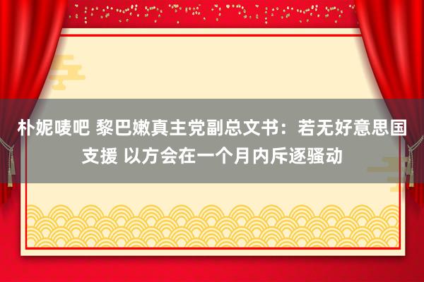 朴妮唛吧 黎巴嫩真主党副总文书：若无好意思国支援 以方会在一个月内斥逐骚动