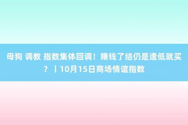 母狗 调教 指数集体回调！赚钱了结仍是逢低就买？丨10月15日商场情谊指数