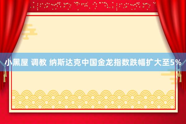 小黑屋 调教 纳斯达克中国金龙指数跌幅扩大至5%