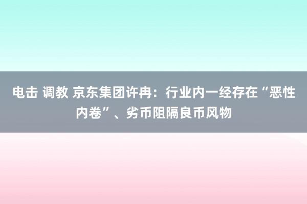 电击 调教 京东集团许冉：行业内一经存在“恶性内卷”、劣币阻隔良币风物