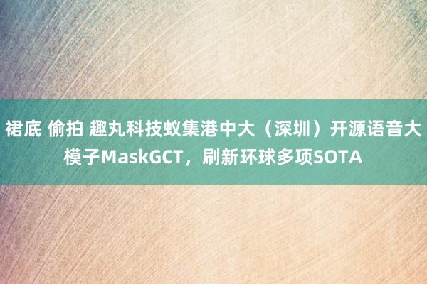 裙底 偷拍 趣丸科技蚁集港中大（深圳）开源语音大模子MaskGCT，刷新环球多项SOTA