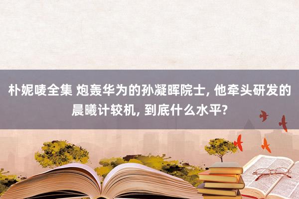 朴妮唛全集 炮轰华为的孙凝晖院士， 他牵头研发的晨曦计较机， 到底什么水平?