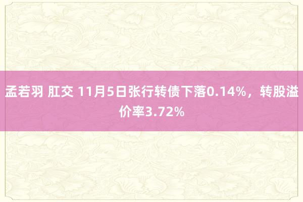 孟若羽 肛交 11月5日张行转债下落0.14%，转股溢价率3.72%