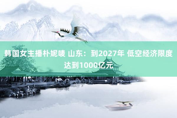 韩国女主播朴妮唛 山东：到2027年 低空经济限度达到1000亿元