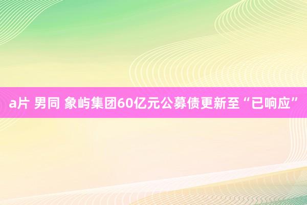 a片 男同 象屿集团60亿元公募债更新至“已响应”