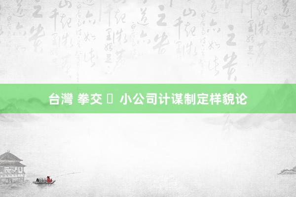 台灣 拳交 ​小公司计谋制定样貌论