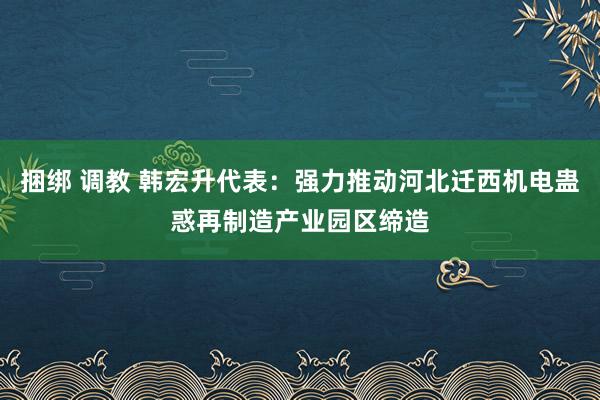 捆绑 调教 韩宏升代表：强力推动河北迁西机电蛊惑再制造产业园区缔造