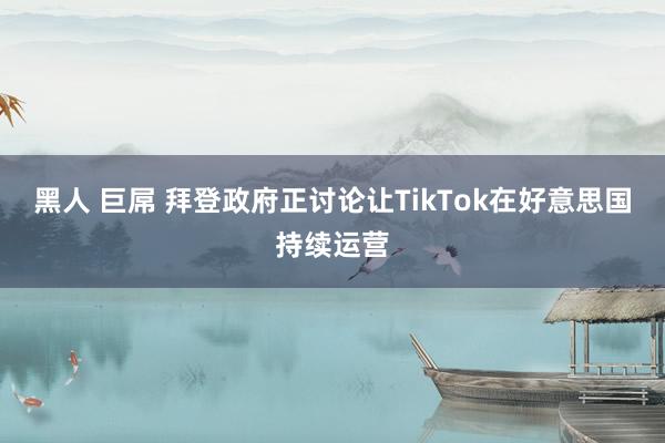 黑人 巨屌 拜登政府正讨论让TikTok在好意思国持续运营